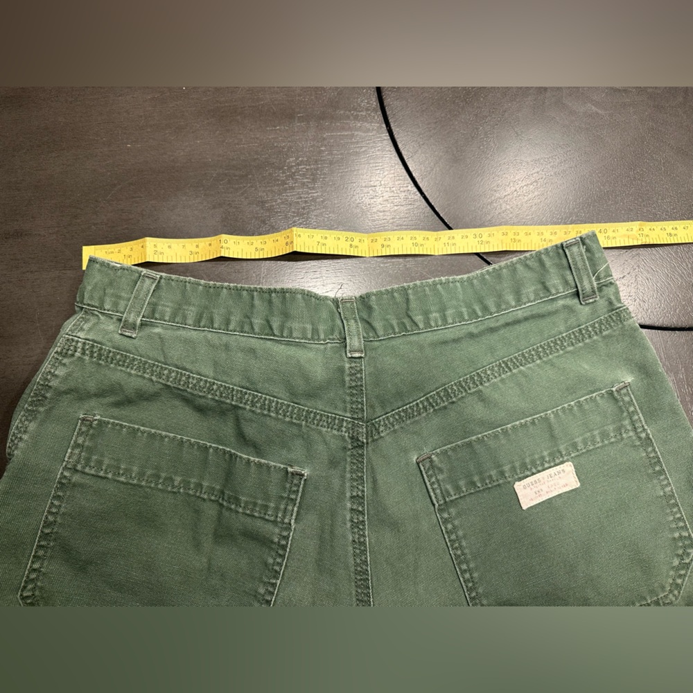 Vintage Guess high waisted army green denim shorts - Picture 3 of 5